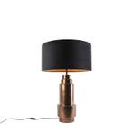 Art deco tafellamp brons velours kap zwart met goud 50 cm -, Huis en Inrichting, Lampen | Tafellampen, Nieuw, Overige materialen