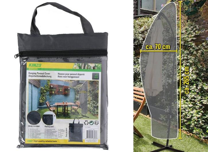 Kinzo Hoes voor Hangparasol - 265 x 70 CM - Gemakkelijke, Tuin en Terras, Parasols, Nieuw, Verzenden