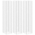 vidaXL Schanskorf plantenbakken 3 st verhoogd 30x30x200 cm, Tuin en Terras, Verzenden, Minder dan 60 cm, Nieuw, Metaal