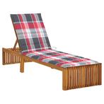 vidaXL Ligbed met kussen massief acaciahout, Tuin en Terras, Verzenden, Nieuw