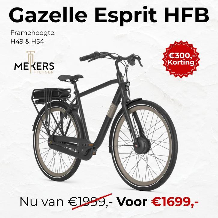 Gazelle ESPRIT Heren E-bike 450 Wh 7 versnellingen, Fietsen en Brommers, Fietsen | Heren | Herenfietsen, Nieuw, 53 tot 57 cm, Gazelle