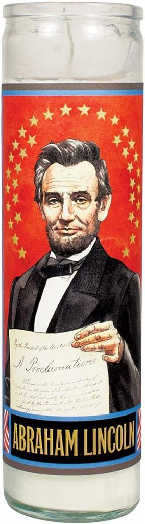 Abraham Lincoln Secular Saint Candle - 8.5 Inch Glass Prayer beschikbaar voor biedingen