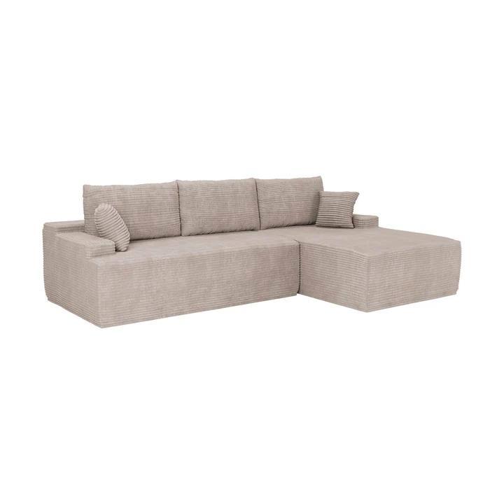 Coredo Bank - Corduroy bekleding - Rechts - Taupe, Huis en Inrichting, Banken | Bankstellen, Nieuw, Verzenden