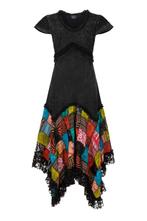 Gipsy patchwork jurk/zwarte jurk/grotemaat 38 40 42 44 46 48, Nieuw, Maat 42/44 (L), Verzenden, Overige kleuren