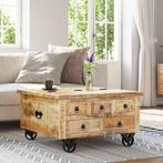 vidaXL Salontafel 70x70x40 cm ruw mangohout, Huis en Inrichting, Tafels | Salontafels, 50 tot 100 cm, Verzenden, Nieuw, 50 tot 100 cm