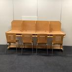 Complete 4 persoons mobiele werkplek met 4 stoelen, (br) 250, Gebruikt, Ophalen of Verzenden, Bureau