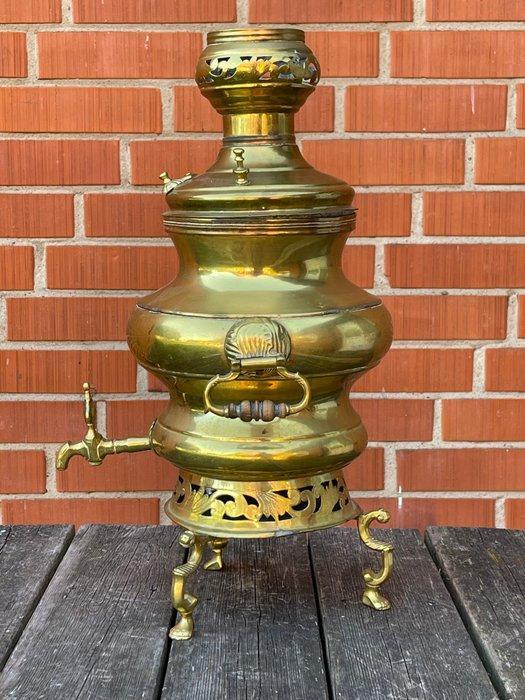 Samovar - Antiek Deens messing samovar – Vaas op hoge, Antiek en Kunst, Antiek | Overige Antiek