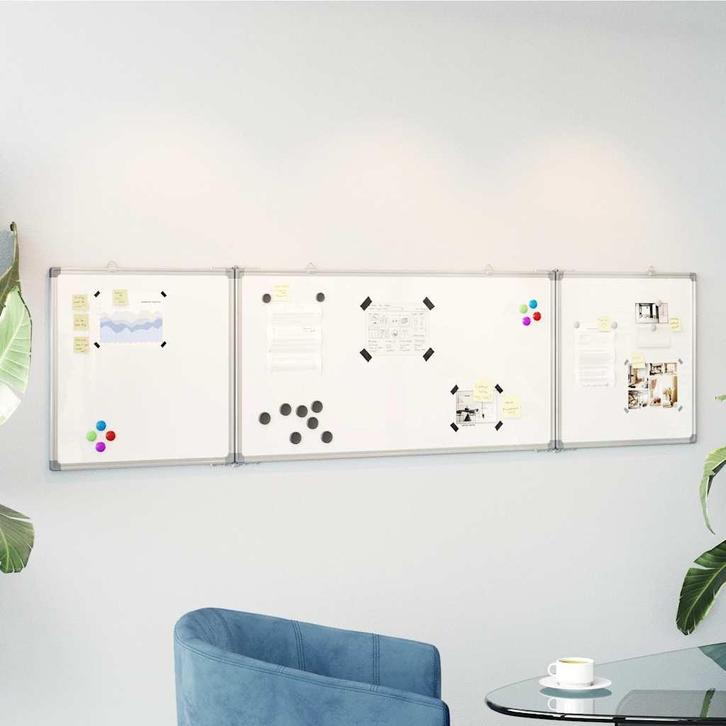 vidaXL Whiteboard magnetisch inklapbaar 200x50x1,7 cm, Zakelijke goederen, Kantoor en Winkelinrichting | Kantoorartikelen, Verzenden