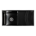 Lendo Online Spoelbak met Afdruipgedeelte 87x44 cm RVS Zwart, Huis en Inrichting, Keuken | Keukenelementen, Verzenden, Nieuw