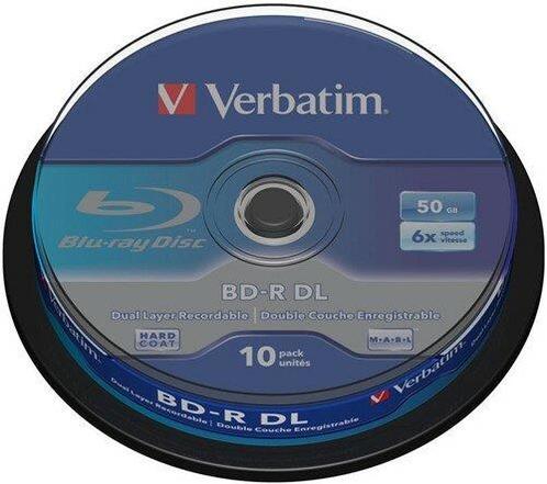 Verbatim BD-R DL 50 GB 6x speed in cakebox 10 stuks, Computers en Software, Beschrijfbare discs, Nieuw, Verzenden