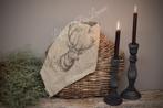 Shabby linnen doek Hert, Huis en Inrichting, Woonaccessoires | Overige, Nieuw, Ophalen of Verzenden