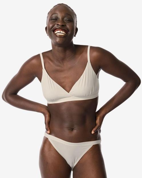 HEMA Triangel bralette micro creme, Kleding | Dames, Ondergoed en Lingerie, Verzenden