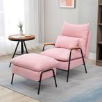 TRUUSK Oorfauteuil Met Voetenbank - Kantelbare Rugleuning -, Huis en Inrichting, Fauteuils, Verzenden, Nieuw