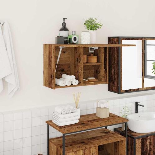 vidaXL Badkamerwandkast 60x25x40 cm bewerkt hout oud, Huis en Inrichting, Tafels | Kaptafels, Nieuw, Verzenden