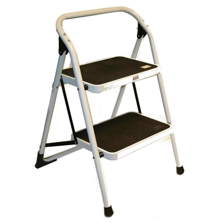 Benson Huishoudtrap - 2 treden - Heavy Duty - Staal - Ant..., Doe-het-zelf en Verbouw, Ladders en Trappen, Nieuw, Ophalen of Verzenden
