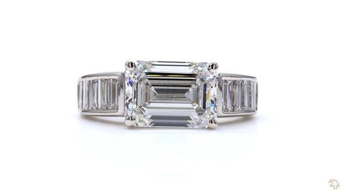 Ring Platina - 5.07ct. tw. Diamant (Lab-grown) - Diamant, Sieraden, Tassen en Uiterlijk, Ringen