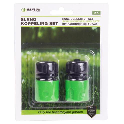 Benson Slangkoppeling set - duurzaam kunststof - 2 stuks..., Tuin en Terras, Tuinslangen, Nieuw, Ophalen of Verzenden