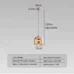 Moderne LED Glazen Hanglamp – Rookgrijs of Amber, 3 Maten, Huis en Inrichting, Lampen | Hanglampen, Verzenden, Nieuw