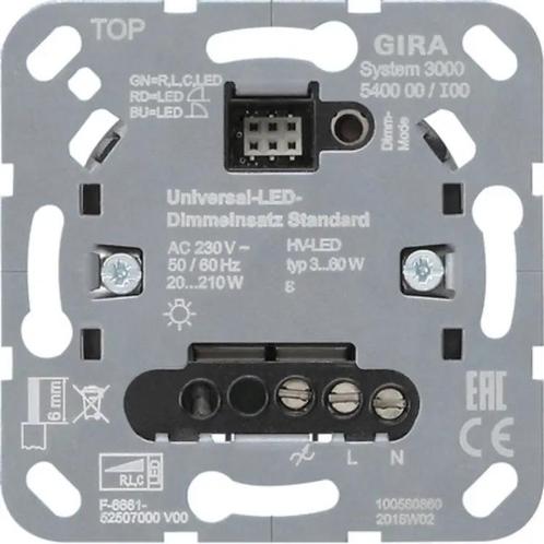 Gira S3000 LED tastdimmer 3-60W universeel - 540000, Doe-het-zelf en Verbouw, Elektra en Kabels, Ophalen of Verzenden