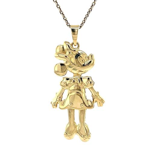 Gouden vintage Minnie Mouse hanger 18 krt, Sieraden, Tassen en Uiterlijk, Kettinghangers, Nieuw, Ophalen of Verzenden