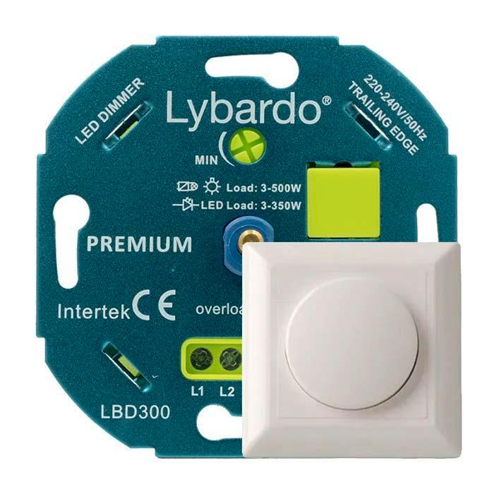 LED dimmer Lybardo Premium+ 3-350 watt met afdekraam | Unive, Doe-het-zelf en Verbouw, Elektra en Kabels, Overige typen, Nieuw