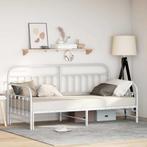 vidaXL Bedframe voor een daybed met hoofdeinde Wit 100 x 200, Huis en Inrichting, Verzenden, Nieuw, Wit, Metaal