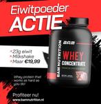 1 kg Whey nu €19,99 i.p.v. €32,99. Beste deal van Nederland, Verzenden, Nieuw, Poeder of Drank