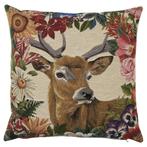 gobelin kussen bloemen gaffelhert 45x45cm, Huis en Inrichting, Verzenden, Nieuw