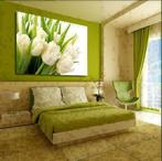 Canvas schilderij vrouw bloemen lente steden natuur modern
