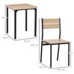 TRUUSK 3-delige Eetkamerset, Eettafelset, Houten Tafel MDF +, Huis en Inrichting, Tafels | Eettafels, Verzenden, Nieuw