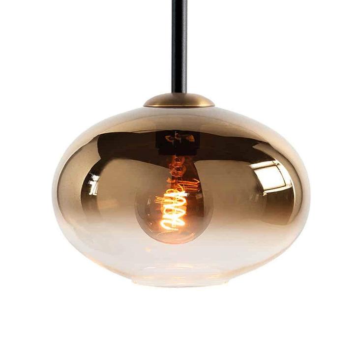 High Light | Glazen lampenkap | Semi Gold | Ø26 cm, Huis en Inrichting, Lampen | Lampenkappen, 50 cm of meer, Rond, Overige kleuren