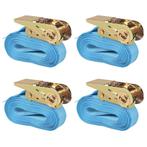 vidaXL Spanbanden 0,8 ton 6mx25mm blauw 4 st, Verzenden, Nieuw