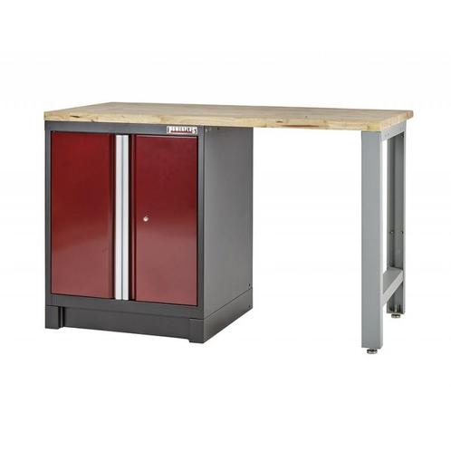 Heavy Duty werkbank met hardhouten werkblad, grijs pootstel, Doe-het-zelf en Verbouw, Werkbanken, Ophalen of Verzenden