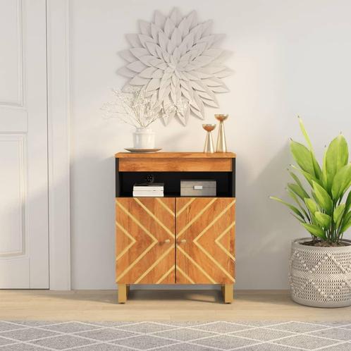 vidaXL Dressoir 60x33,5x75 cm massief mangohout bruin en, Huis en Inrichting, Kasten | Dressoirs, 25 tot 50 cm, Nieuw, 50 tot 100 cm