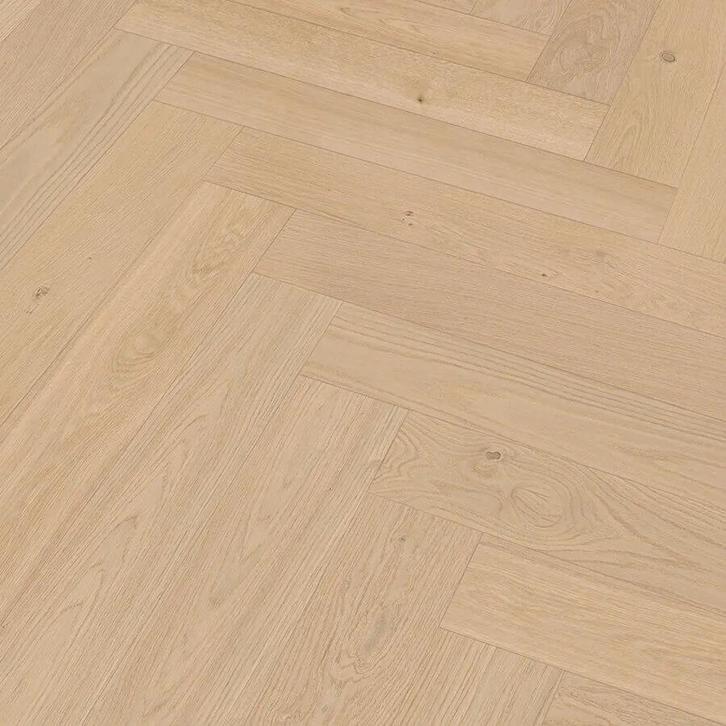 FLOER Hybride Hout Visgraat 5014 Creme Eiken Parketvloer, Huis en Inrichting, Stoffering | Vloerbedekking, Parket, Overige kleuren