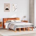 vidaXL Bed met boekenkast zonder matras hout wasbruin, Huis en Inrichting, Slaapkamer | Bedden, Verzenden, Wit, 140 cm, 200 cm