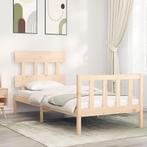 vidaXL Bedframe zonder matras massief grenenhout 90x200 cm, Huis en Inrichting, 90 cm, Eenpersoons, Bruin, Verzenden