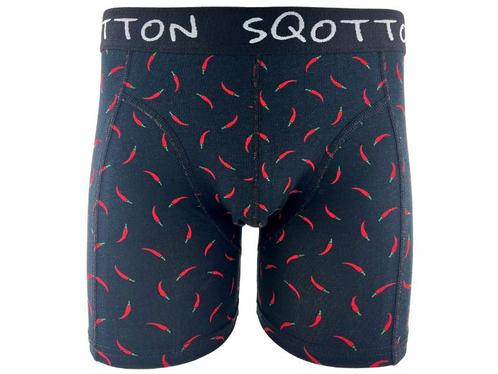 Boxershort - SQOTTON® - Chili Peppers - Zwart, Kleding | Heren, Ondergoed, Verzenden
