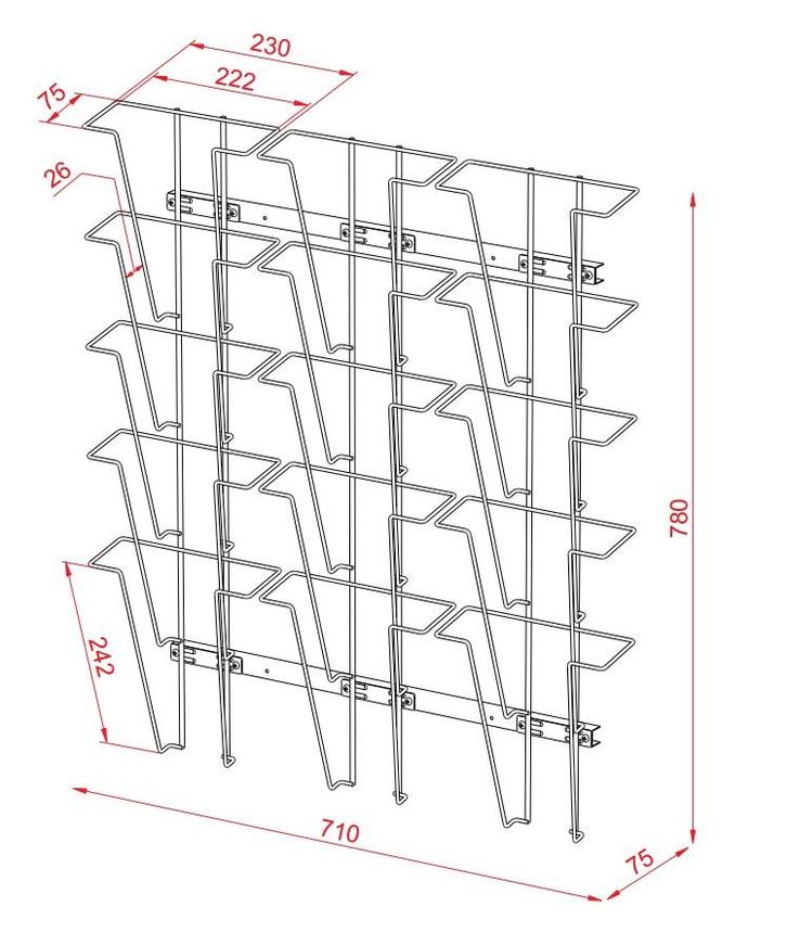 Draadfolderhouder Wand 15 Vaks A4 | Displaywinkel.nl, Zakelijke goederen, Kantoor en Winkelinrichting | Kantoorartikelen, Nieuw in verpakking