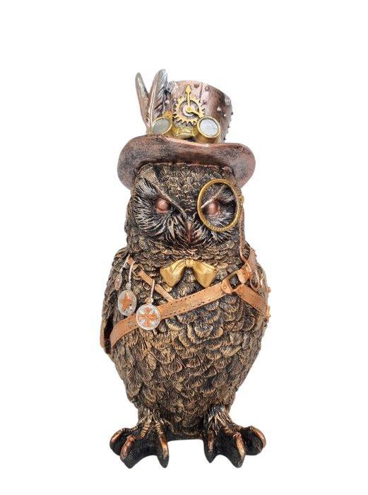 Beeldje - Steampunk owl - polystone, Antiek en Kunst, Kunst | Designobjecten