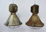 Mesko - Plafondlamp - Glas, Staal - Twee Poolse industriële
