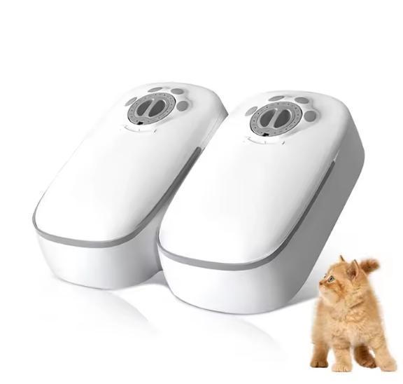 Automatische Voerbak Kat en Hond – 2 Maaltijden met Timer, Dieren en Toebehoren, Kattenvoerbakken en Drinkbakken, Nieuw, Verzenden