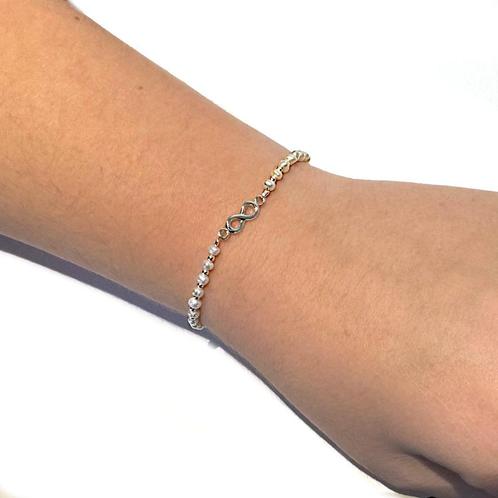 Zilvern infinity zoetwaterparel armbandje, Sieraden, Tassen en Uiterlijk, Armbanden, Nieuw, Verzenden