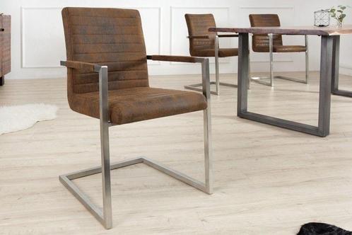 industrieele sledestoel LOFT vintage bruin met armleuning, Huis en Inrichting, Stoelen, Ophalen of Verzenden