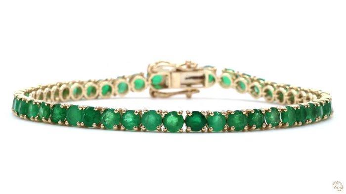 Armband - 14 karaat Geel goud - 10.97ct. tw. Smaragd, Sieraden, Tassen en Uiterlijk, Armbanden
