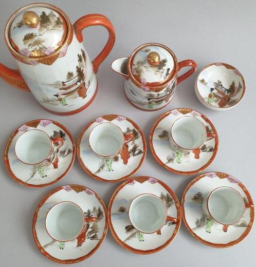Nippon Pottery - Theekopjesset voor 6 personen (15) -, Antiek en Kunst, Antiek | Overige Antiek