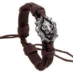 Fako Bijoux® - Armband - Leder - Leeuw - Bruin, Verzenden, Nieuw