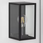 Buitenlamp industrieel zwart glas Canains frame E27 FOIR, Tuin en Terras, Nieuw, Verzenden