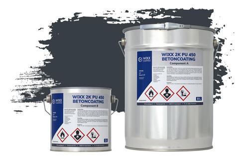 Wixx 2K PU 450 Betoncoating RAL 7016 | Antracietgrijs 10L, Doe-het-zelf en Verbouw, Verf, Beits en Lak, Nieuw, Verzenden