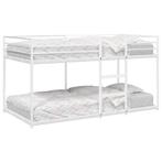 vidaXL Stapelbed zonder matras 75x190 cm staal wit, Huis en Inrichting, Slaapkamer | Bedden, Verzenden, Nieuw, Wit, Metaal